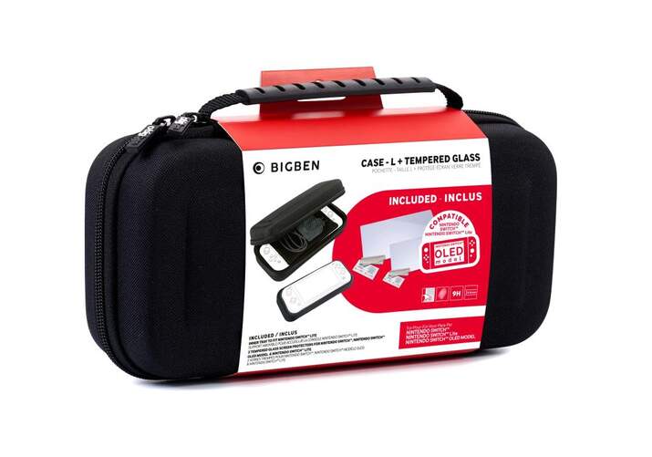 Kit de proctección Bigben Para Nintendo Switch - Funda negra y Protector de pantalla