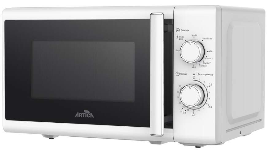 Microondas Artica AMW2080WG - 700W+Grill, 20 Litros, Blanco