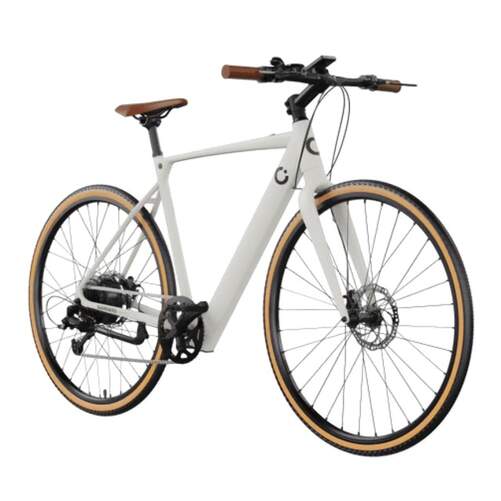 Bicicleta eléctrica Capital Cecotec - 70 km autonomía, 8 velocidades Shimano, ruedas 28", blanco