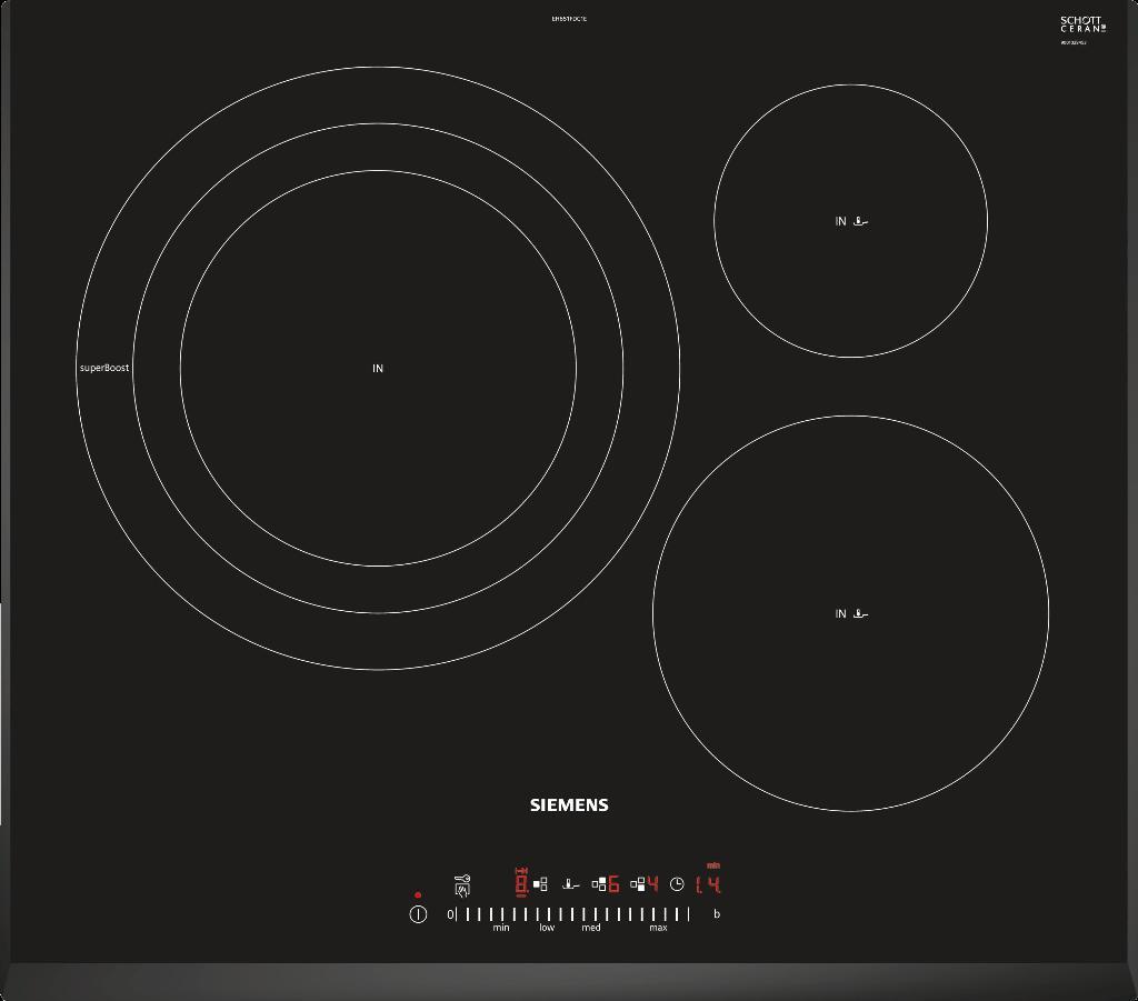 Placa de Inducción Siemens EH651FDC1E - 3 Zonas (1 Gigante 32cm), TouchSlider