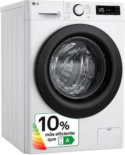 Lavadora LG F4WR5010A6W - 10 kg, 1400 rpm, Clase A-10%, Vapor AI Direct Drive, Blanca