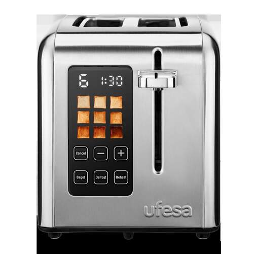 Tostadora Ufesa Perfect Toaster - 2 Ranuras, 950 W, 9 Intensidades, Acero Inoxidable