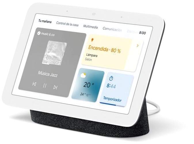 Pantalla Inteligente Google Nest Hub GA01892-IT - Color carbón, altavoz mejorado, Android e iOS