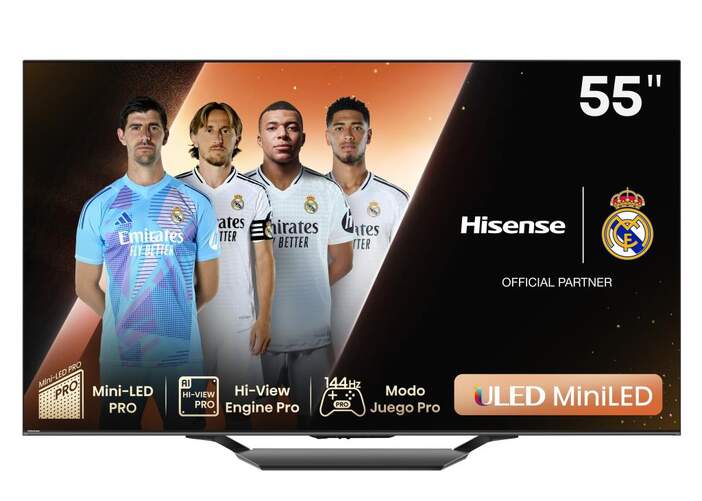 TV 55" QLED Hisense 55U7NQ - 4K Ultra HD, Smart TV VIDAA, Mini-LED, HDR10+, 144 Hz