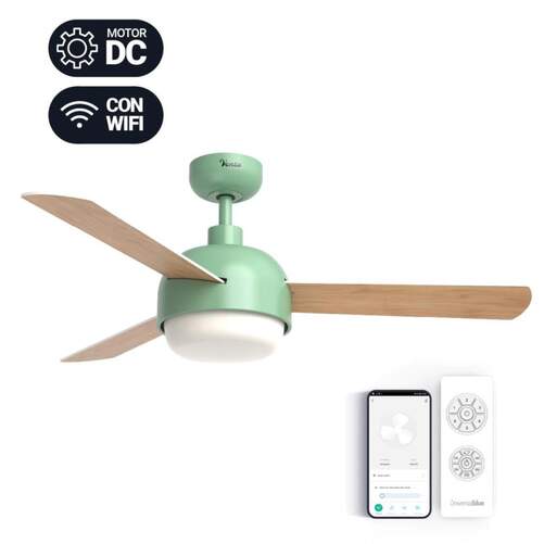 Ventilador Techo Universal Blue VENTO 6048T Verde - Motor DC 35W, Aspas 122cm, App WiFi, LED, Man