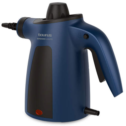 Vaporeta de mano Taurus Rapidissimo Clean Pro - 1050 W, 0,35 L, Negro y Azul, 7 accesorios