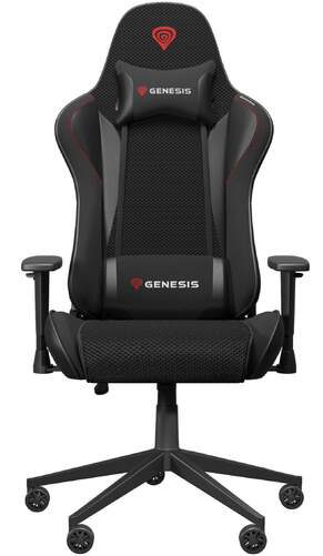 Silla Gaming Genesis Nitro 440 - Negro y gris, reposabrazos 1D, Asiento y respaldo acolchados