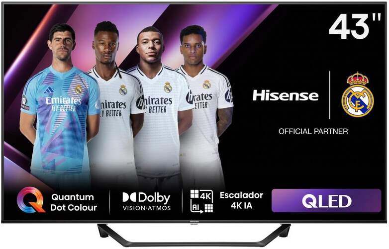 TV 43" QLED Hisense 43A7NQ - 4K Ultra HD, Smart TV VIDAA, HDR10+, 14 W