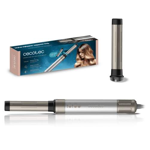 Moldeador Cecotec Bamba CeramicCare 2 en 1 Airglam Aluminum - 3 veloc, 3 temp, 1400 w, 110000 rpm