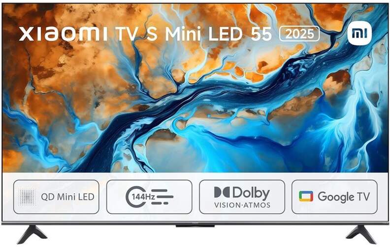 TV 55" MiniLED Xiaomi S - 4K, Google TV, 144 Hz, Dolby Atmos y Dolby Vision IQ, 2x12,5 W, HDR10+