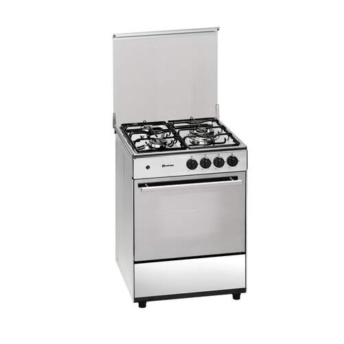 Cocina de gas Meireles G603X - Gas natural, Clase A, 3 fuegos, 60x60, Inox, Blanco