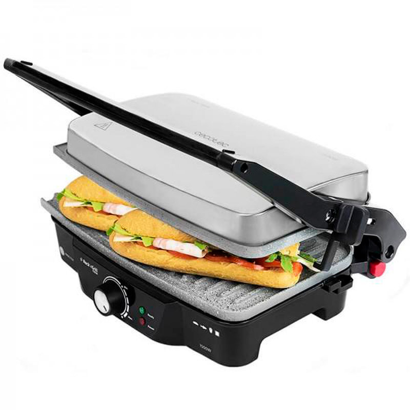 Grill Cecotec 03024 1500w sensor de temperatura parrilla 1500. revestimiento piedra rockstone 1500 regulador apertura 180º superficie 28.7 17 cm acero inoxidable y ceccotec rock´ngrill rockngrill 17x28cm