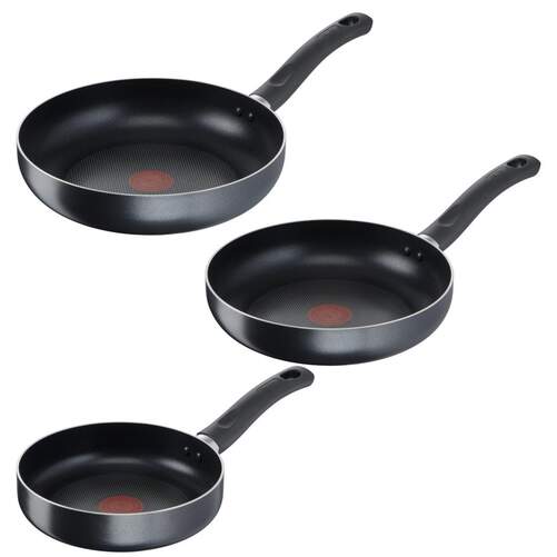 Lote Sartenes Tefal Easy Cook - 3 Unidades, 20/24/26 cm, Aluminio, Negro