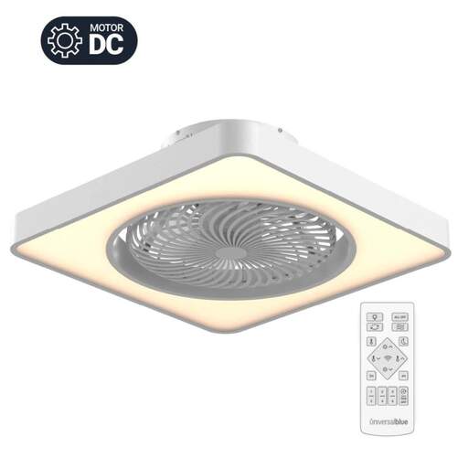 Ventilador de techo Universalblue Solano 7048W - Motor DC, Wifi, 48 cm, con luz, blanco