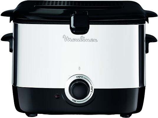 Freidora Moulinex AF220010 - 1 L, 1000 W, 0&#39;6 L, Inox, Negro