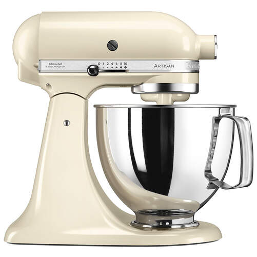 Robot Cocina KitchenAid 5KSM125EAC Artisan - 300 W, 4&#39;8 L, Cabezal Inclinable, 10 Velocidades, Crema