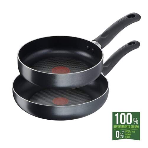 Lote Sarténes Tefal Easy Cook, 2 Unidades, 20, 26 cm, Aluminio, Inox, Negro