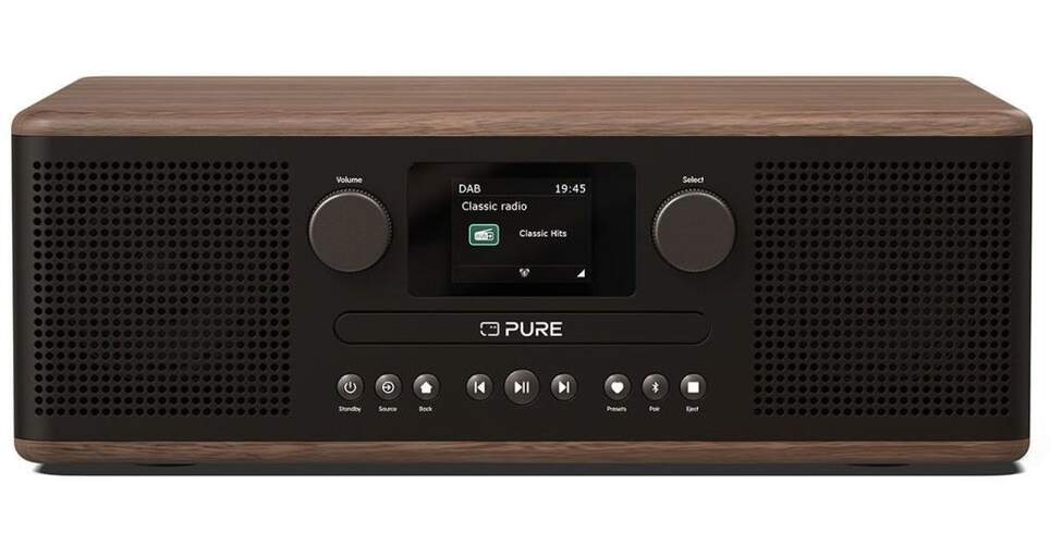 Cadena Pure Classic C-D6 C - Radio, DAB+, FM, Bluetooth, 2 Altavoces, Café, Negro