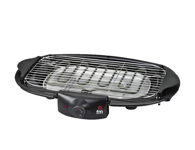 Barbacoa FM BE2000 - 2000W, 47x23 cm, Zona cocción regulable