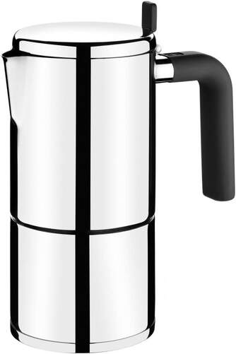 Cafetera Italiana Bra Bali - Triple Fondo Difusor, Acero Inoxidable 18/10, 4 Tazas