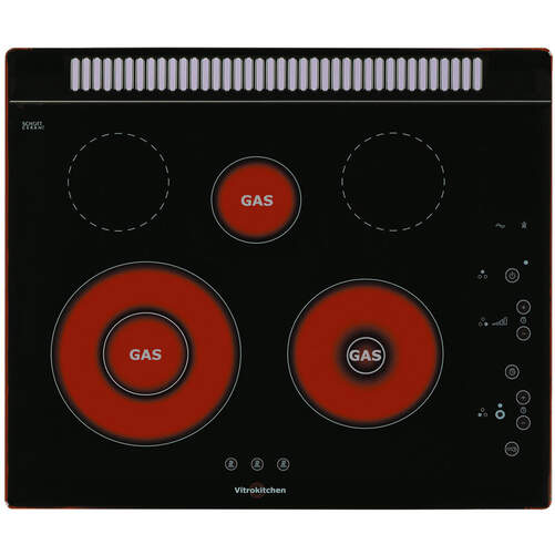 Placa Gas Natural Vitrokitchen 401TGNA - 5 Zonas, 220 V, Gas Natural