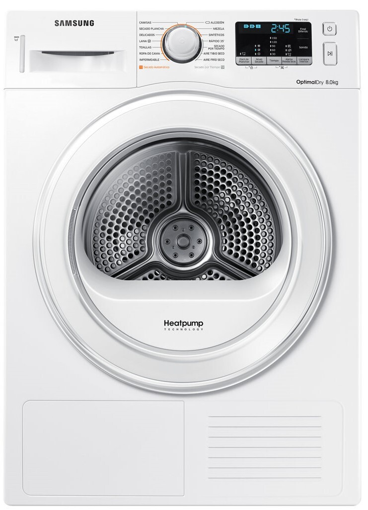 Secadora Samsung DV80M5010IW - A++, Condensación, Bomba de calor, Programa 35min, Blanca