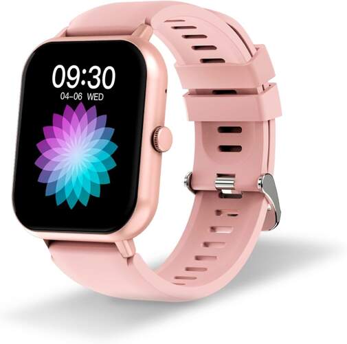 Smartwatch DCU Curved Glass Pro -  15 h autonomía, Bluetooth 5,1, Rosa