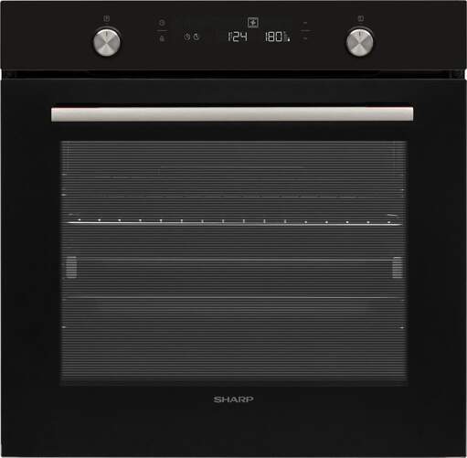 Horno Sharp KA70Z68BNM - 78 L, Clase A, 10 Funciones, Guía Telescópica, Triple Vidrio, Negro