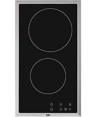 Placa Vitrocerámica Modular Beko HDMC32400TX - 2 zonas, 3000 W, Inox, Negro