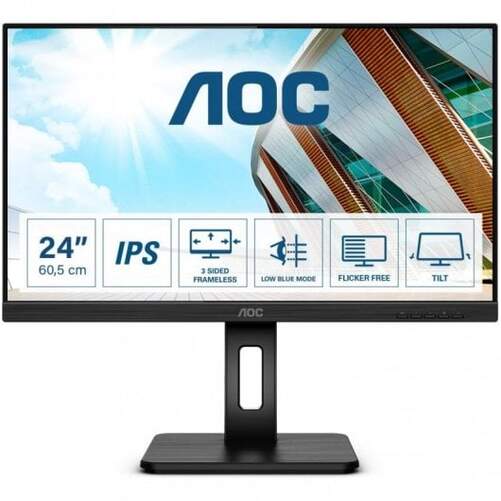 Monitor 24" AOC 24P2Q - Full HD, IPS 75Hz 4ms, WLED, HDMI, VGA, Low Blue, Flicker-Free, Altavoces