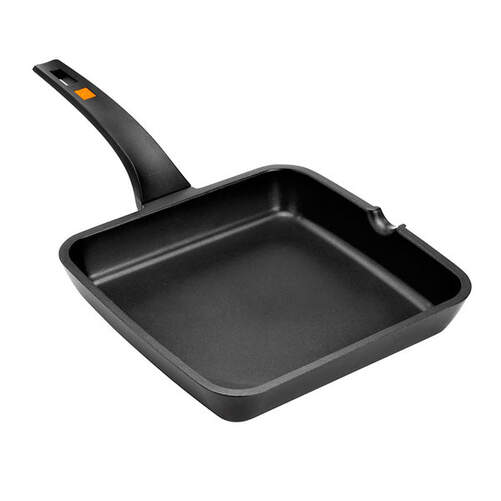 Grill BRA Efficient - 28x28 cm, Aluminio, Negro, Naranja