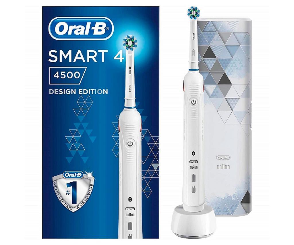 Cepillo Eléctrico Braun Oral-b Pro 4500 Modern Art Blanco - Bluetooth, 3 modos de limpieza