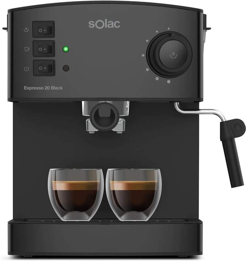 Cafetera Solac Espresso Black Ce W Bar Calienta Tazas