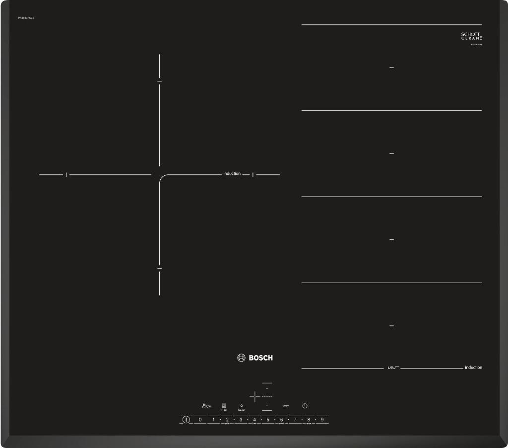 Placa Flex Inducción Bosch PXJ651FC1E - 2 Zonas, PerfectFry