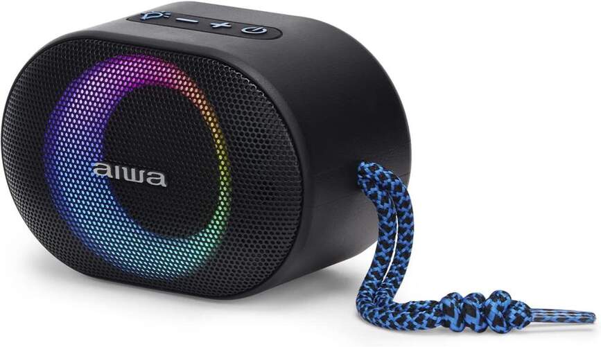 Altavoz Aiwa BST330BL - 10 W, Luces RGB, Tarjeta MicroSD, Azul