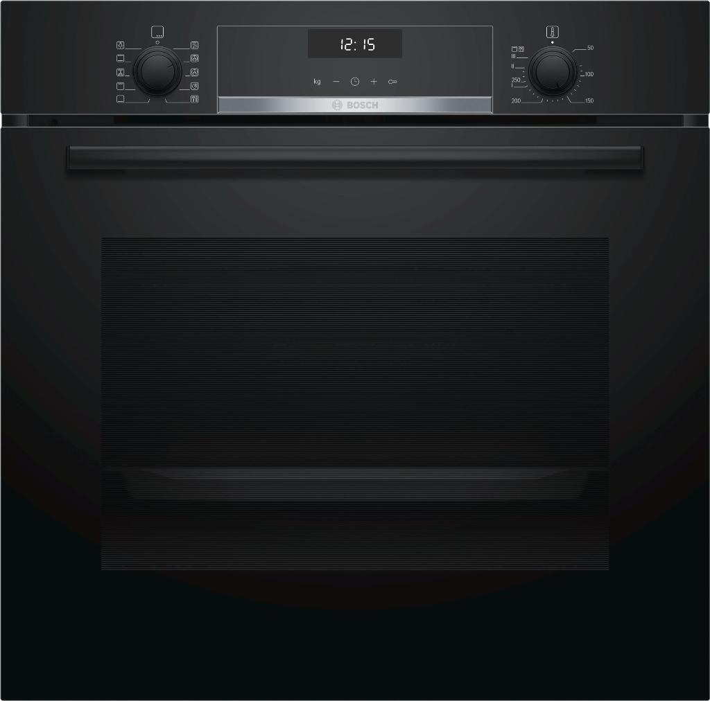 Horno Bosch HBA5370B0 - A, 71L, 7 Funciones, 10 Recetas Gourmet, Clip Rails, Negro