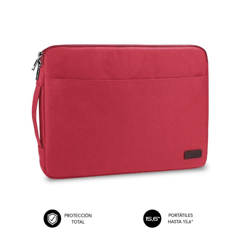 Funda Ordenador Portátil Subblim Oxford Roja - Hasta 15.6" Pulgadas, Relleno Foam Doble Capa