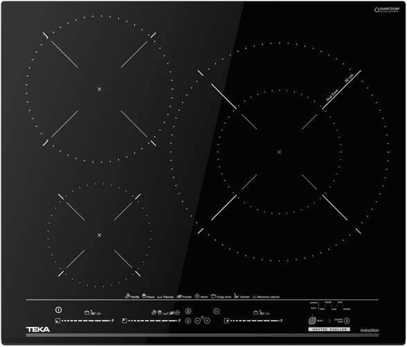 Placa de inducción Teka IZC 63632 MPT BK - 3 Zonas, 7200 W Max, 60 cm, Integrado, Negro