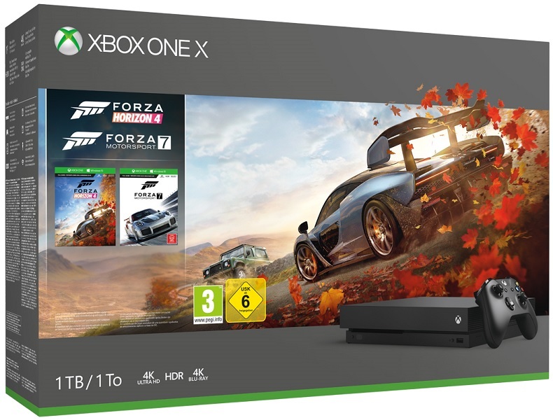 Consola XBOX ONE X 1 TB - 4K ULTRA HDR + FORZA HORIZON 4 + FORZA MOTORSPORT 7