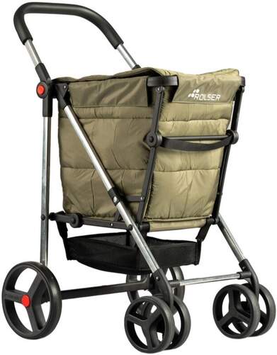 Carro de la compra Rolser BAS001 Basket Polar - 4 ruedas, Kaki