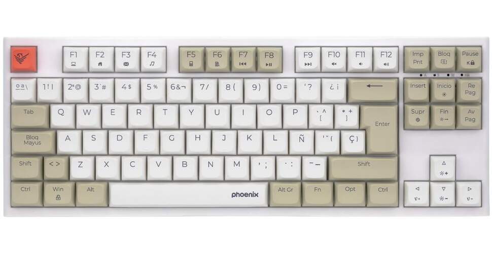 Teclado Phoenix Royal TKL - Mecánico, Gaming, Blanco