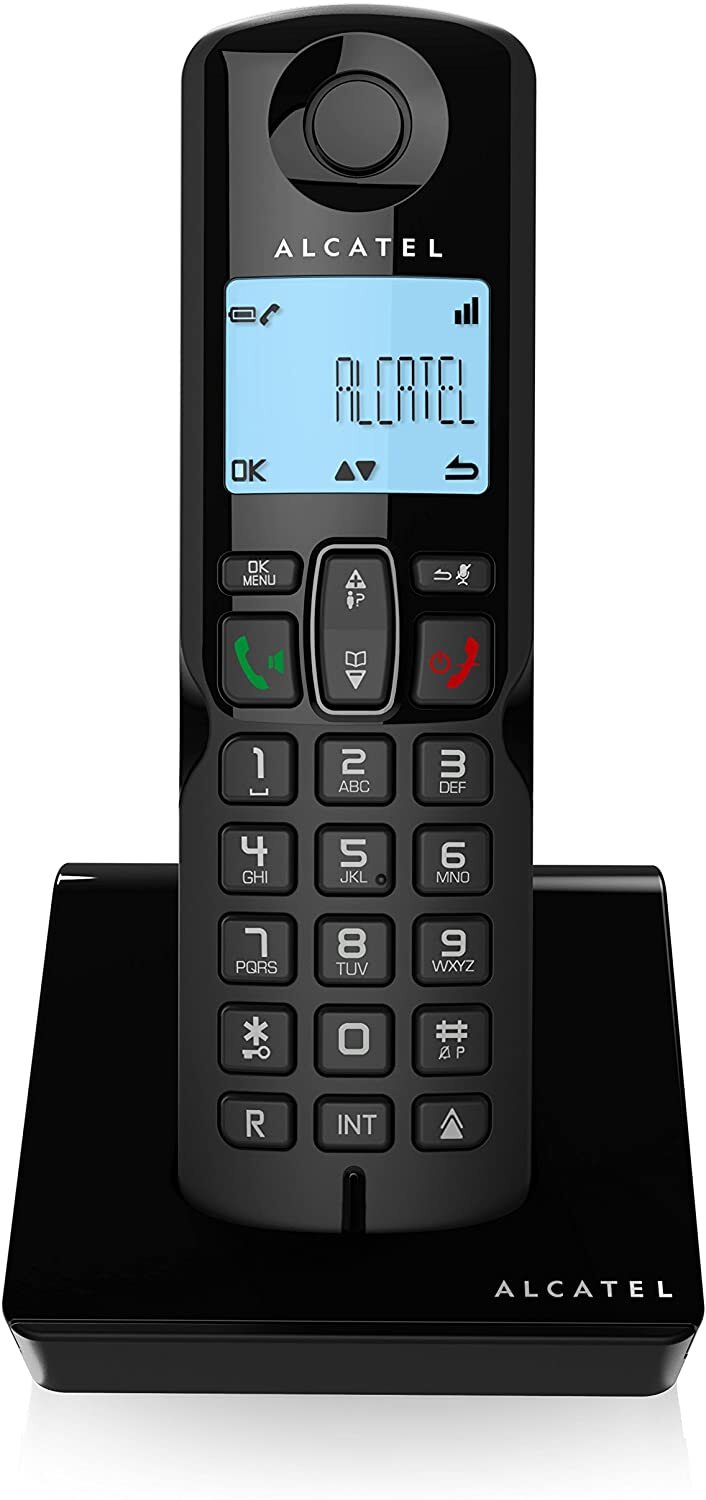 Teléfono Inalámbrico Alcatel S250 Negro - Agenda 50 contactos, Registro 10 llamadas