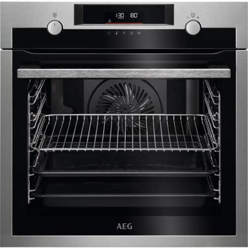 Horno pirolítico AEG BPE555360M Steambake - Clase A+, 72 L, 3500 W, Integrable, Inox