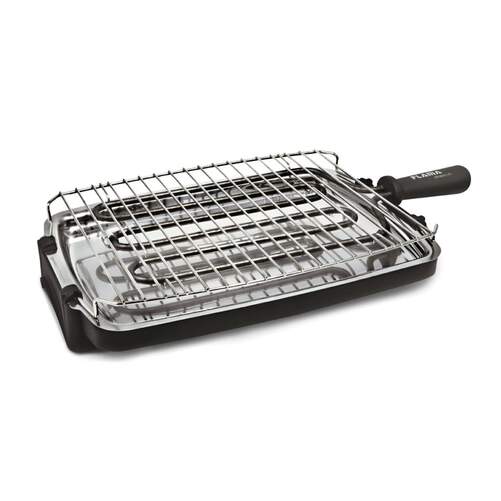 Barbacoa Flama 421FL - 34 x 29 cm, 2400 W, Acero, Plata y Negro