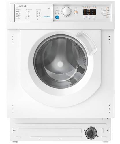 Lavadora Integrable Indesit BIWMIL71252EUN - Clase E, 7Kg, 1200 rpm, 71 dB, 14 programas