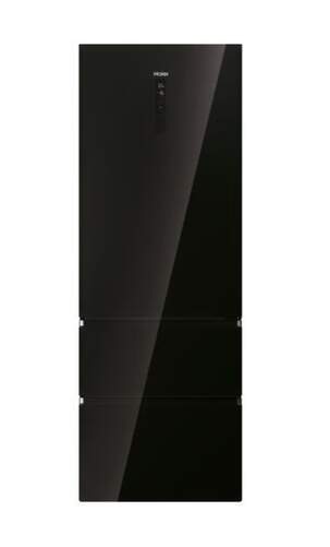 Frigorífico Combi Haier HTW7720DNGB - 200 x 70 cm, 3 puertas, No Frost, Cristal Negro