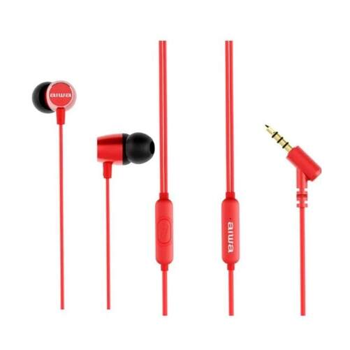 Auriculares AIWA ESTM30RD - Jack 3,5 mm, 20-20000 Hz, con micrófono, rojo