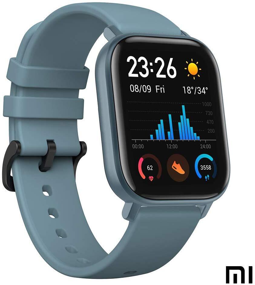 Smartwatch Amazfit Gts azul xiaomi huami con gps y bluetooth unisex adulto steelazul 0 9 3 6 4 cm 1.65 amoled 341ppi 5atm reloj inteligente 20mm