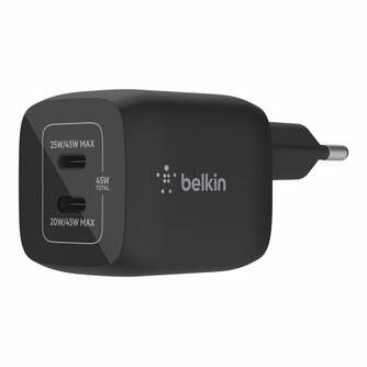 CARGADOR BELKIN 2XUSB C DE 45W GAN CARGA RAPIDA NE