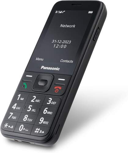 Teléfono móvil Panasonic KXTF200 Negro - Fácil de usar, 5 h de conversación, cámara, Bluetooth